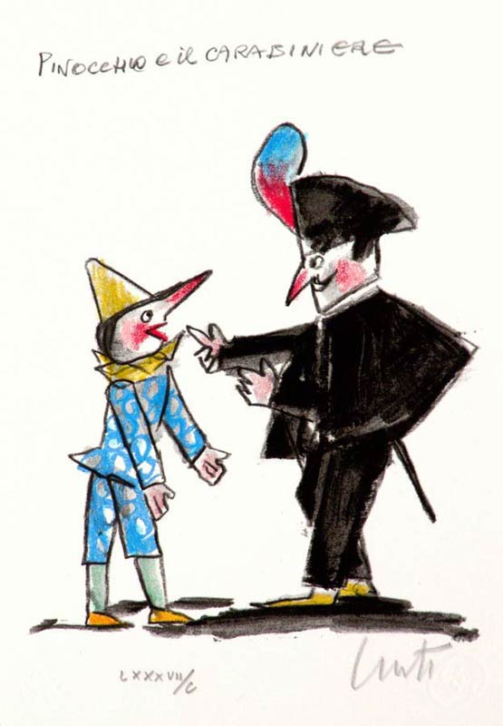 Emanuele Luzzati - Pinocchio e il Carabiniere